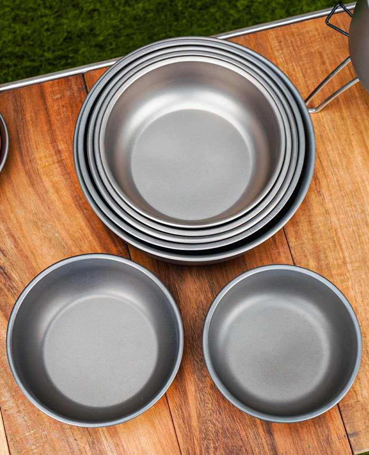 800ml double wall titanium serving bowl large thermal insulated tableware
