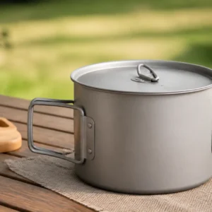 Pure Titanium Camping Soup Pot 1 6L Double Handle