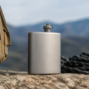 180ml Pure Titanium Hip Flask Double Convex Outdoor Flask
