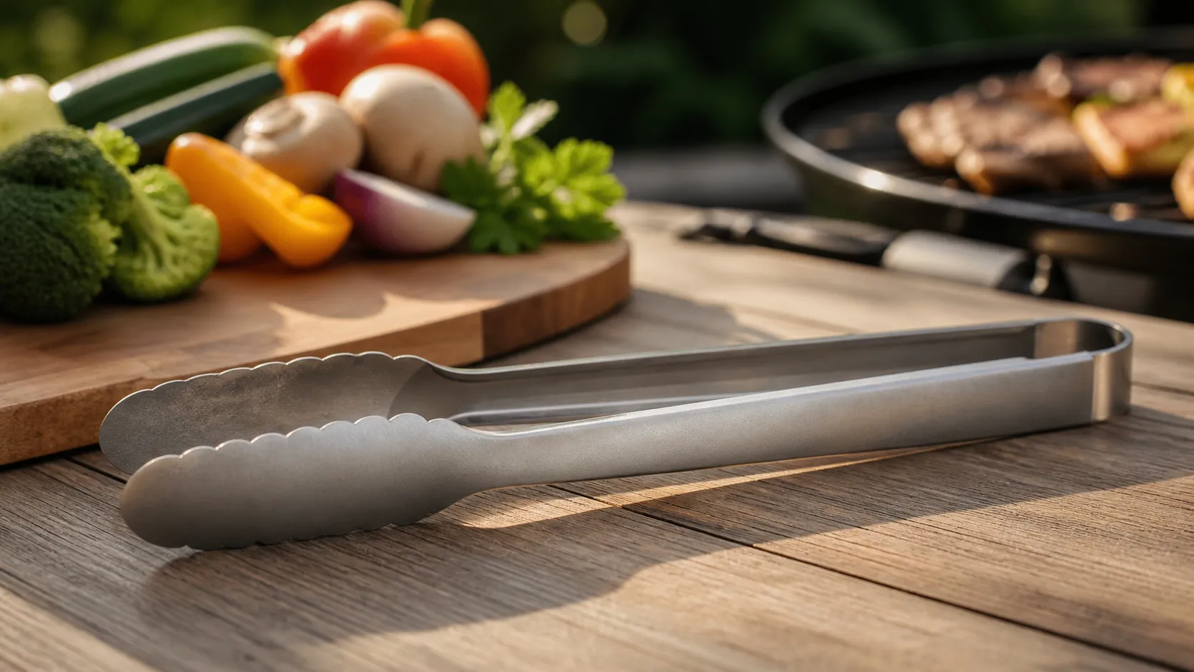 Titanium Barbecue Grill Mesh and Ultra-Light BBQ Tongs
