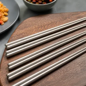25cm Pure Titanium Ice Crystal Chopsticks Set 5 Pairs