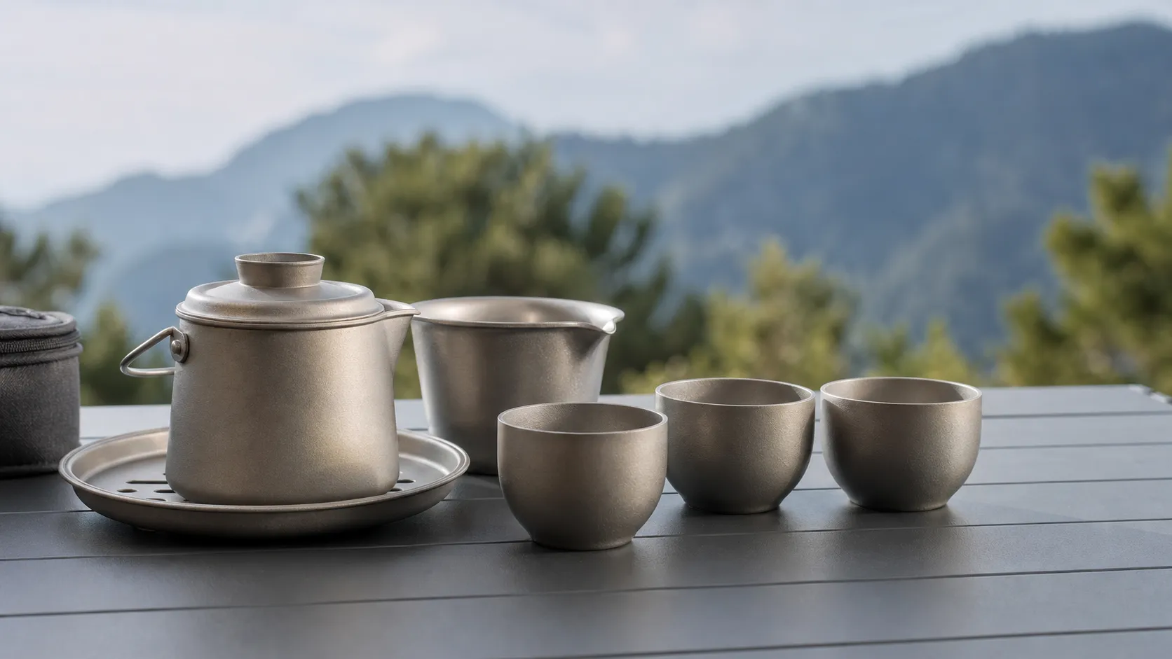 Titanium drinkware customization showcasing tumblers and vacuum insulated bottles