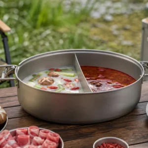 Large Pure Titanium Camping Stock Pot Lid Divider Handles