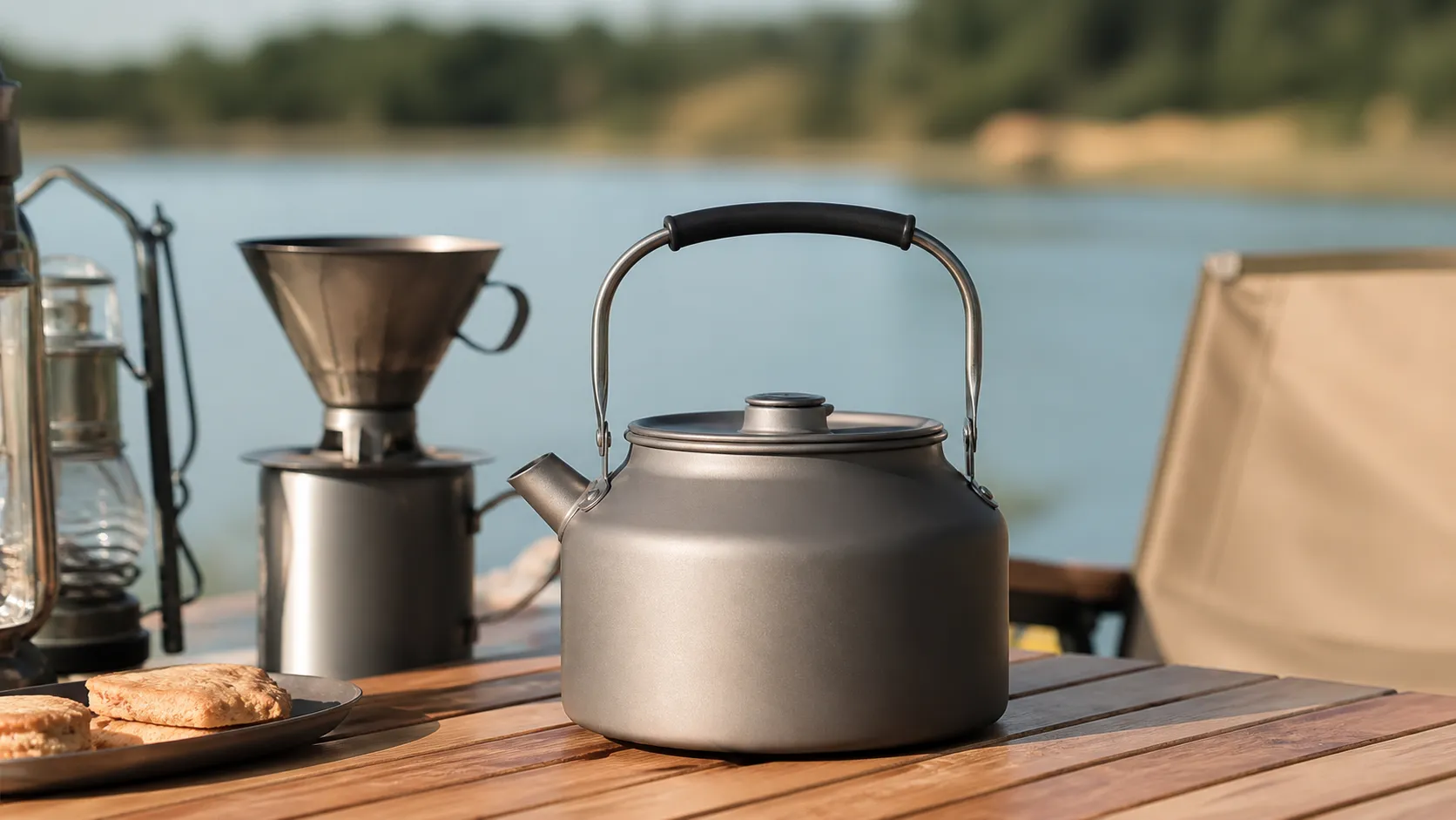 European outdoor titanium camping cookset with ice crystal anodization
