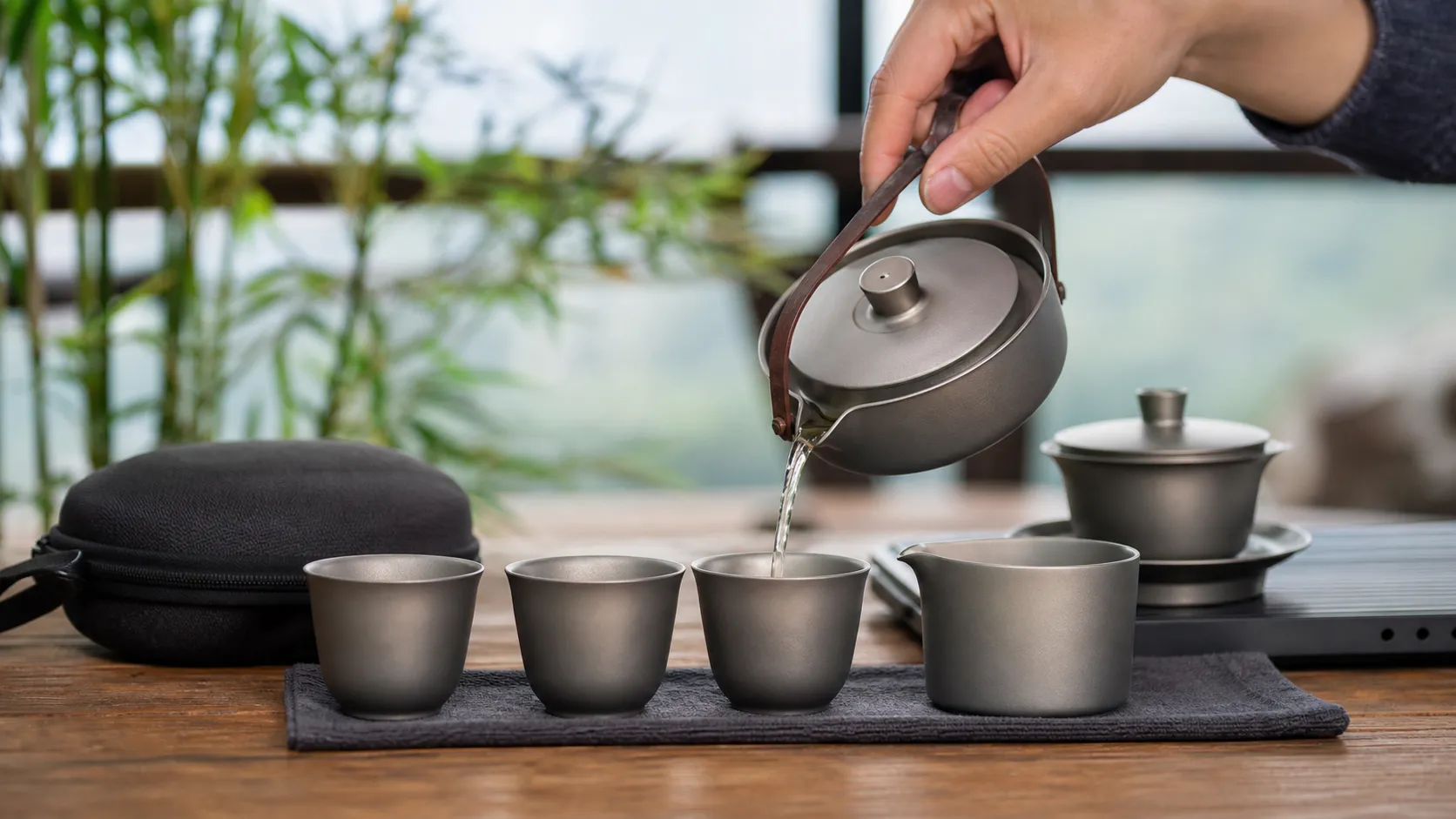 Ice Crystal Titanium Tea Cup Surface Finishing Showcase