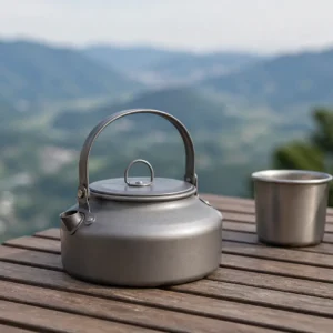 Pure Titanium Camping Kettle 600ml 1000ml Portable Boiling P