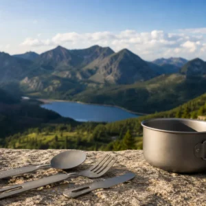 Pure Titanium Camping Cutlery Ultralight Spork Spoon Fork