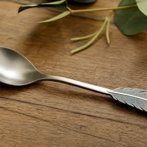 Pure Titanium Phoenix Feather Ice Crystal Tea Dessert Spoon