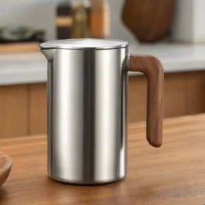 Pure Titanium Oil Dispenser Ice Crystal Silver Wooden Handle