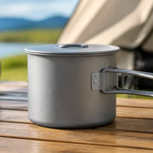 Pure Titanium Camping Pot 1000ml Folding Handle