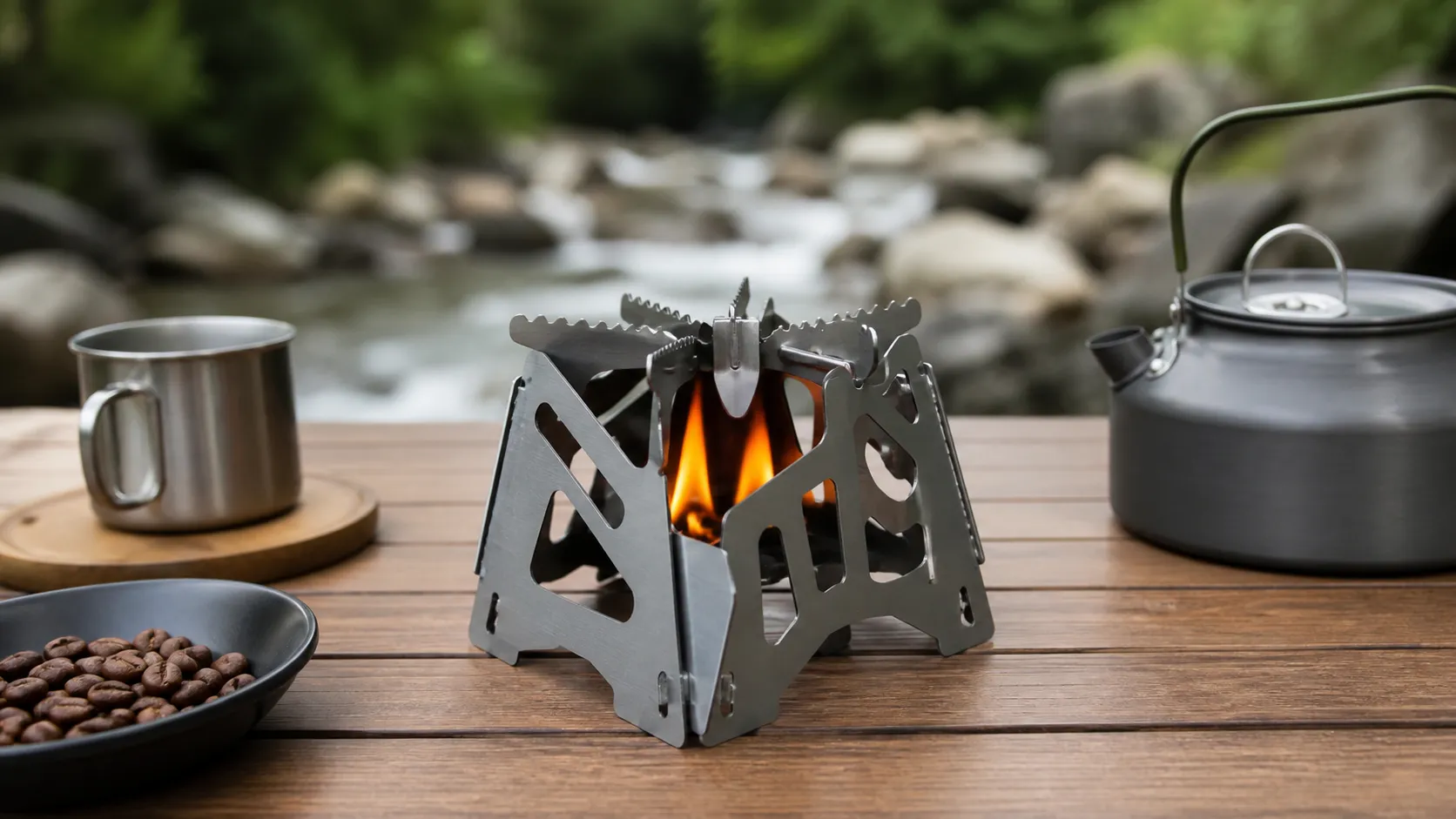 Titanium Fire Pit and Open Fire Camp Table System