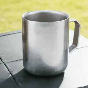 Pure Titanium Double Wall Mug 380ml Fixed Handle Infuser