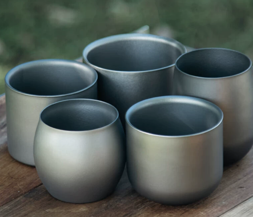 Pure Titanium Double Wall Princess Cup Lightweight Portable
